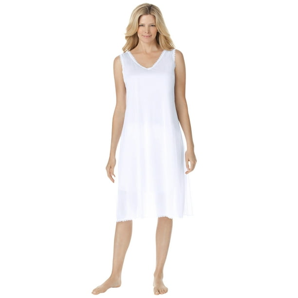 plus size white slip