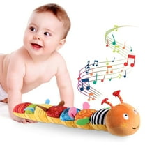 INvench Baby Toys 6-12 Months,Musical Caterpillar Toy Crinkle Rattle Soft Educational Toy Sensory Toys for Toddlers
