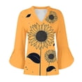 thumbnail image 6 of CYMMPU Blouses for Women Dressy Casual V Neck Summer Fashion Shirts Loose Fit Tunic Tops Floral Printed Spring Tops 3/4 Sleeve Flare Hem Hide Belly Tops to Wear with Leggings T-Shirts XL, 6 of 6