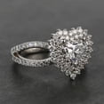 thumbnail image 3 of Bow Jewelry 14K White Gold Plated 1.87 Ct Heart Cut Moissanite Ring - Gorgeous Double Halo Engagement Ring for Women - Elegant Valentine Heart Shape Proposal Ring for Her - Birthday Gifts, 3 of 7