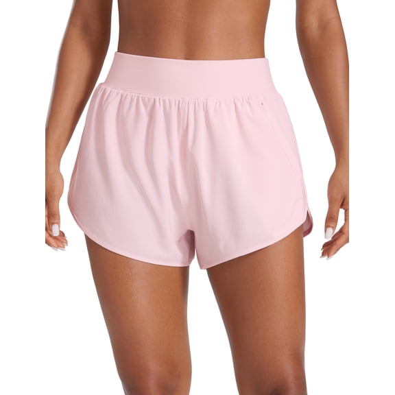 CRZ YOGA Athletic Shorts for Women 3" High Rise Quick Dry for Running Workout Track with Zip Pockets