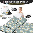 thumbnail image 3 of Daisy Pioneer Flower Green Pattern Teens Toddler Nap Mat with Pillow, Sleeping Mat Bag for Preschool Daycare 59"x22", 3 of 6