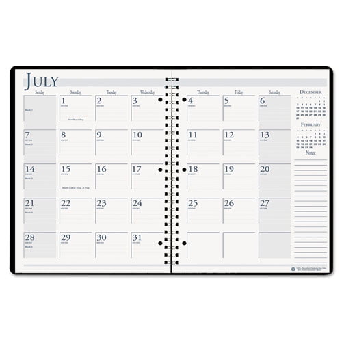 Spiralbound Academic Monthly Planner 11 X 8 5 Black Cover 14 Month Spiralbound academic monthly planner 11 x 8 5 black cover 14 month