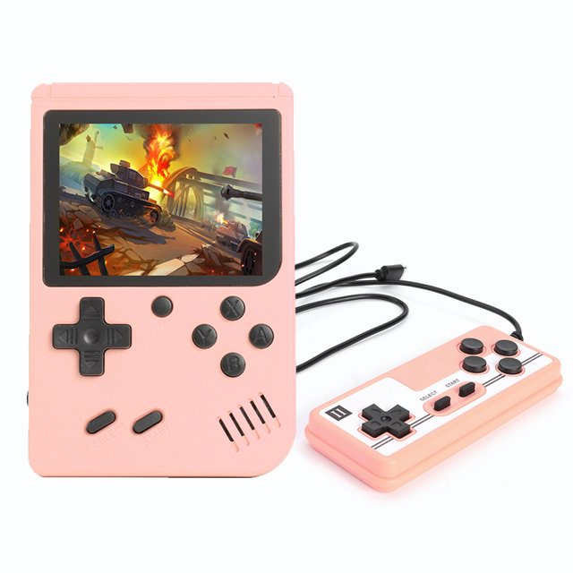 Juegos Cable AV 1 Wdftyju Pantalla de 3 pulgadas 400 Reproductor de juegos clásico de 8 bits Rosa