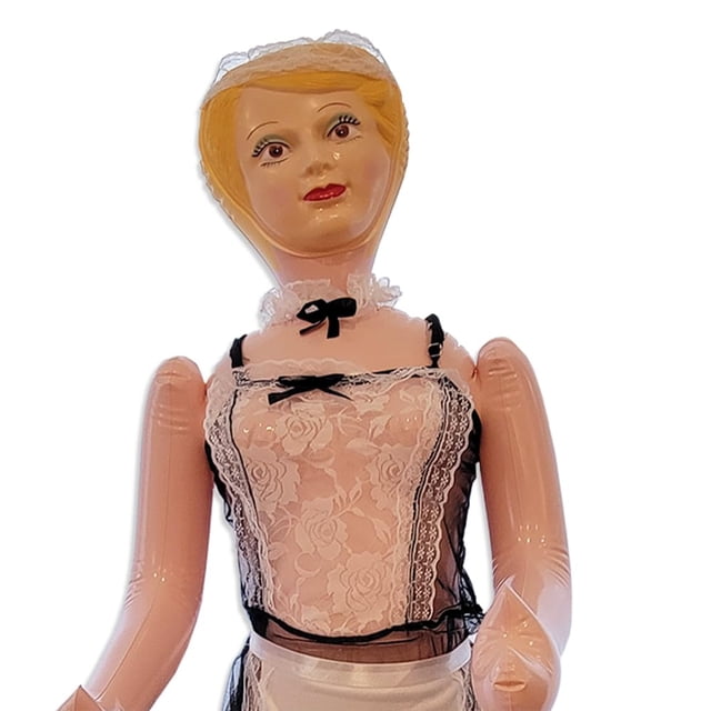 Merrimix 59 Ginger Inflatable Blow Up Doll with Maid Costume, Gag Gifts for Men, Bachelor Party Favors and Decorations + Bachelorette Party Accessories | Blow Up Dolls, Funny Bachelorette Party Gifts