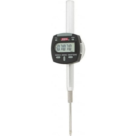 

SPI 0 to 2 Range 0.0005 Graduation Electronic Drop Indicator Flat & Lug Back Accurate to 0.0012 & Metric System Digital Display NIST Traceability Certification