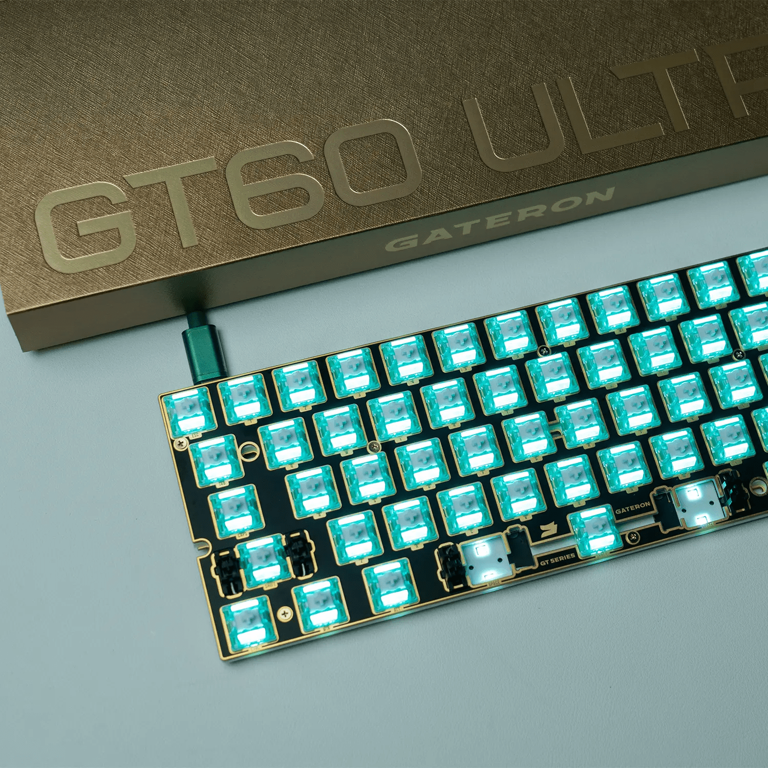 Gateron Gt60 Ultra Magnetic Keyboard Pcb, Adjustable Actuation, Compatible with Gh60 60% 61 Keys, Esports Tenkeyless, Rgb Pbt Keycaps, Usb-C, Dual Led Glow He Pcb