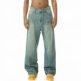 thumbnail image 3 of EMMIOL Men's Wide Leg Jeans Y2K Vintage Baggy Jeans 90s Hip Hop Streetwear Loose Fit Denim Pants, 3 of 6