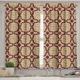 thumbnail image 2 of Ambesonne Moroccan Valance & Curtain, Traditional Mosaic Tiles, 55"x30", Ginger Purple and Cream, 2 of 7