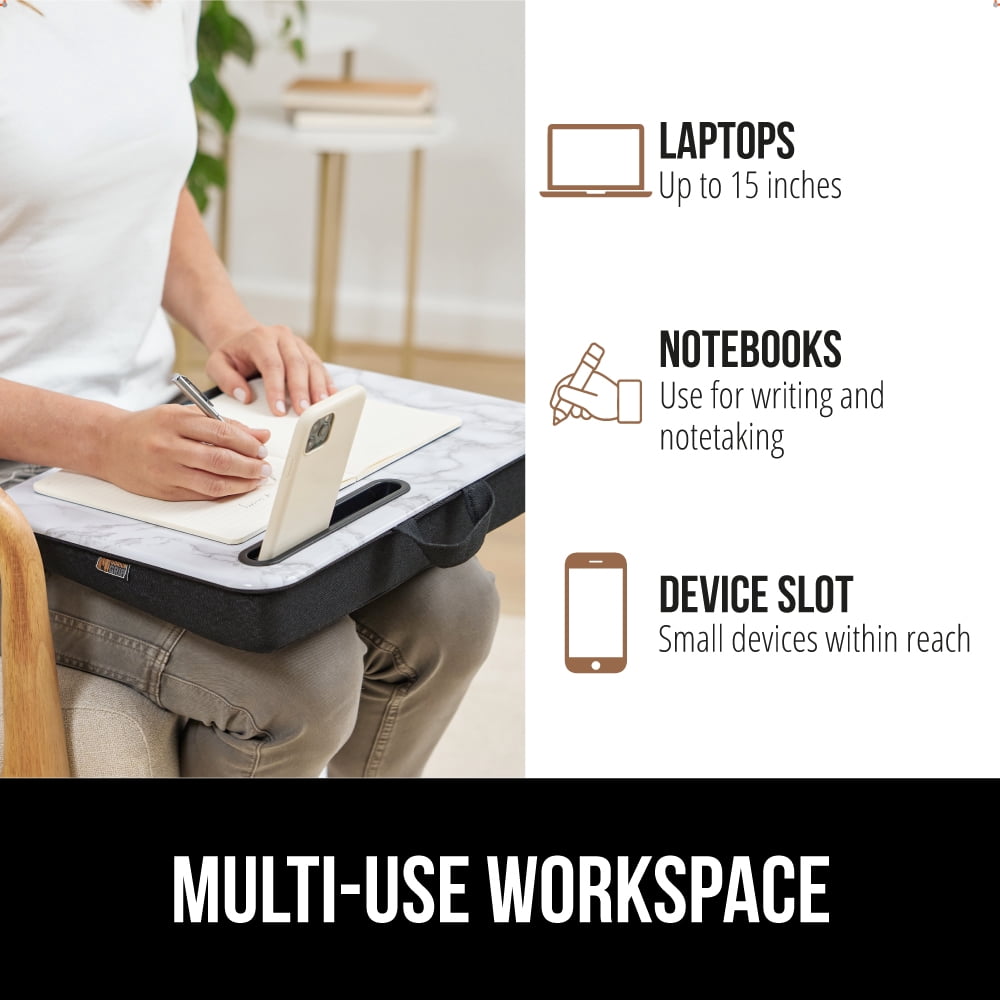 GORILLA GRIP Laptop Lap Desk, Portable Tablet Stand Fits Laptops up to 15.6", Marble Pattern