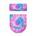 thumbnail image 5 of COEQINE Blue Pink Tie-Dye Toilet Lid Cover and Toilet Tank Cover Polyester Fabric Easy to Clean Breathable with a 2-Piece Toilet Cover Set for Indoor Decoration, 5 of 7