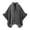 Dark Gray, variant on Women's Faux Fur Front Knit Velvet Cape Wrap Mid-Length Relaxed Fit Winter Shawl Outerwear Cozy Holiday Vacation Party Casual Wear