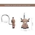 thumbnail image 6 of Highland Cow Shower Curtain Hooks Funny Rustic Western Cowboy Farmhouse Bathroom Decor Cute Resin Rings Kids 12 PCS$$Home Decor, Kitchen, & Other, 6 of 6