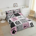 thumbnail image 3 of Erosebridal Pink Camper Bedding Set King Happy Camping Comforter Set Rv Decor For Inside,Camper Accessories For Travel Trailers Comforter,Black Grey Buffalo Plaid Pine Tree Arrow Quilt, 3 of 6