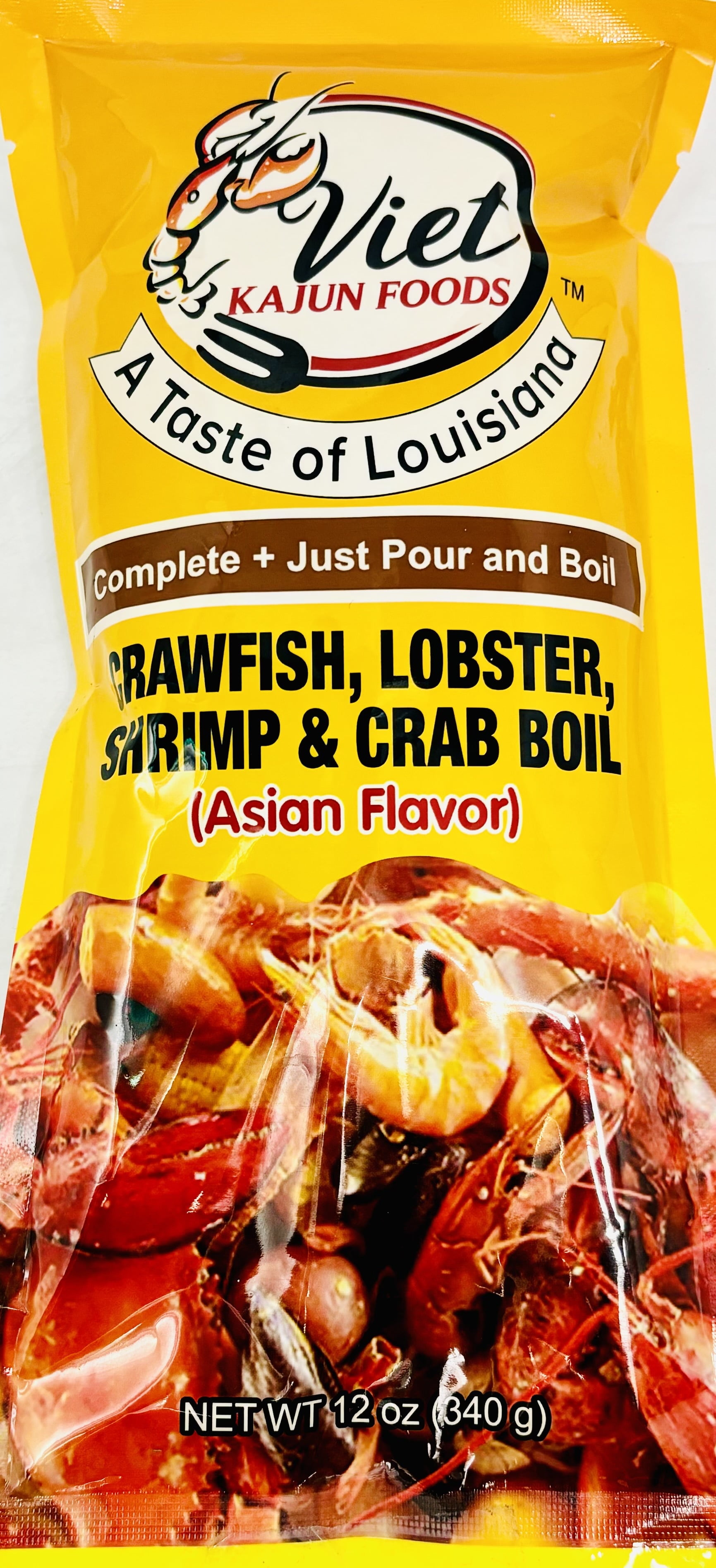 Viet Cajun Crawfish Lobster Shrimp & Crab Boil, Asian Flavor, 12 oz, 1 pack - MADE IN USA