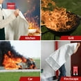 thumbnail image 6 of Fire Blanket, 40''×40'' Fiberglass Emergency Fireproof Gear, Flame Retardant Protection for Home, Kitchen, Camping, Hiking, 2 Count, 6 of 6