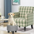 thumbnail image 4 of Homebeez Linen Ottoman Foot Stool Round Padded Foot Rest with Non-Skid Legs, Soft Step Stool for Couch, Desk, Hallway, Office, Lounge, Dorm Room Multiple Colors, 4 of 11