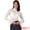 White, variant on DARING DIVA Women's Lace High Neck Bell Long Sleeve Sheer Mesh Blouses XS Blue