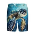thumbnail image 4 of Rocae Watercolor Turtle for Men's Soft Sleep Pajama Shorts, Waistband and Pockets, 4 of 9