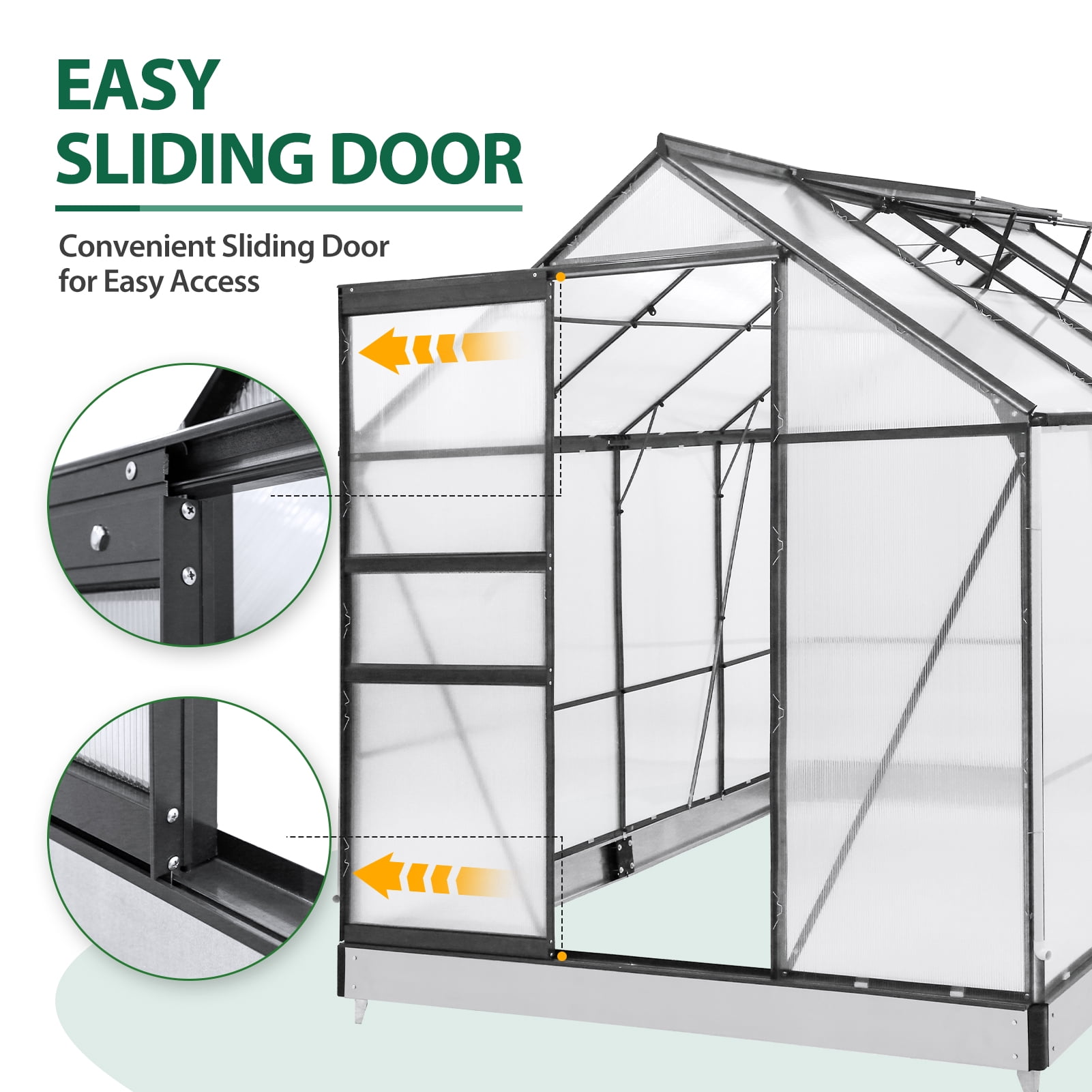 EAGLE PEAK 6 Ft. W x 8 Ft. D x 7 Ft. H Outdoor Walk-in Hobby Greenhouse