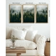 thumbnail image 4 of SHENIFY Green Fog Pine Tree Landscape Wall Art 16x24in3pcs Natural Framed Nature Nordic Misty Forests Morden Decor Artwork Prints Rustic Living Room Home Office, 4 of 7