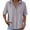 Grey, variant on Women's Solid Color Lapel Collar V Neck T Shirt Pullover, Mid Sleeve with Partial Button Placket, Casual Blouse for Daily Spring Summer Wear Navy XXXL