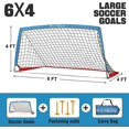 thumbnail image 3 of RUNBOW 6x4 ft Portable Kids Soccer Goal for Backyard Practice Soccer Net with Carry Bag, 3 of 7