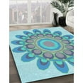 thumbnail image 3 of Ahgly Company Machine Washable Indoor Rectangle Transitional Blue Ivy Blue Area Rugs, 5' x 8', 3 of 7