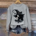 thumbnail image 5 of BRGZLK Halloween Witch Sweatshirts Women 2026 Fall Novelty Crew Neck Horror Season Long Sleeve Lightweight Warm Comfort Soft Pullover Tshirt for Party Gray S, 5 of 6