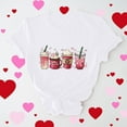 thumbnail image 1 of Meichang T-Shirts de la Saint-Valentin pour Femmes Mignons Cœur Graphique T-Shirts Manches Courtes Col Rond Cadeau de Saint-Valentin Tee Décontracté Cœurs Hauts, 1 of 6
