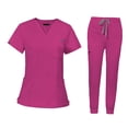 thumbnail image 1 of Conjunto de uniformes médicos con bolsillos, pantalones de enfermera, ropa de trabajo femenina moderna jinwen  Uniforme de enfermera, 1 of 8