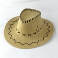 thumbnail image 2 of AWZXDE Kids Hat Cowboy Style Themed Parties Dress Up Halloween Clothing Wide Brim Sun Protection For Boys And Girls Beige1, 2 of 3