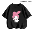 thumbnail image 3 of 2024 Nueva camiseta My Melody Anime Verano Múltiples camisetas de moda para niños Cuello redondo Casual Manga corta Estampado Camisón, 3 of 5