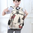 thumbnail image 6 of FORMRS Unisex School Backpack 17" Student Travel Bag with Laptop Compartment, Beige Christmas Plaid, 6 of 7