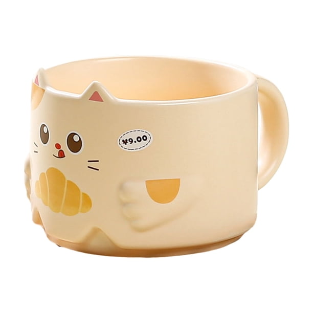Naiovety Juego de tazas apilables Taza Gato Gato Tazas de café Conjunto adorable Gato Gato para tazas Juego de tazas lindas para tazas para Teteras Albaricoque 300ML