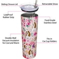 thumbnail image 5 of Basset Hound Insulated Tumbler - 20oz Travel Mug with 3D-Printed Dog Patterns & Vintage Florals - Perfect Gift for Dog Lovers, 5 of 6