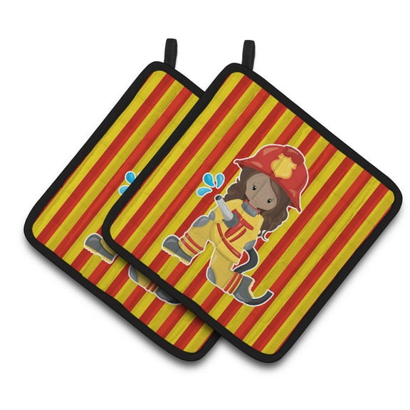 Caroline's Treasures Fireman Girl Pair of Pot Holders