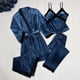 thumbnail image 1 of TaTaai Women's Velvet Pajamas Set, Four Piece Lounge Wear Suit, Elegant Soft Home Outfit, Cozy Christmas and Valentine's Day Sleepwear Gift, 1 of 5