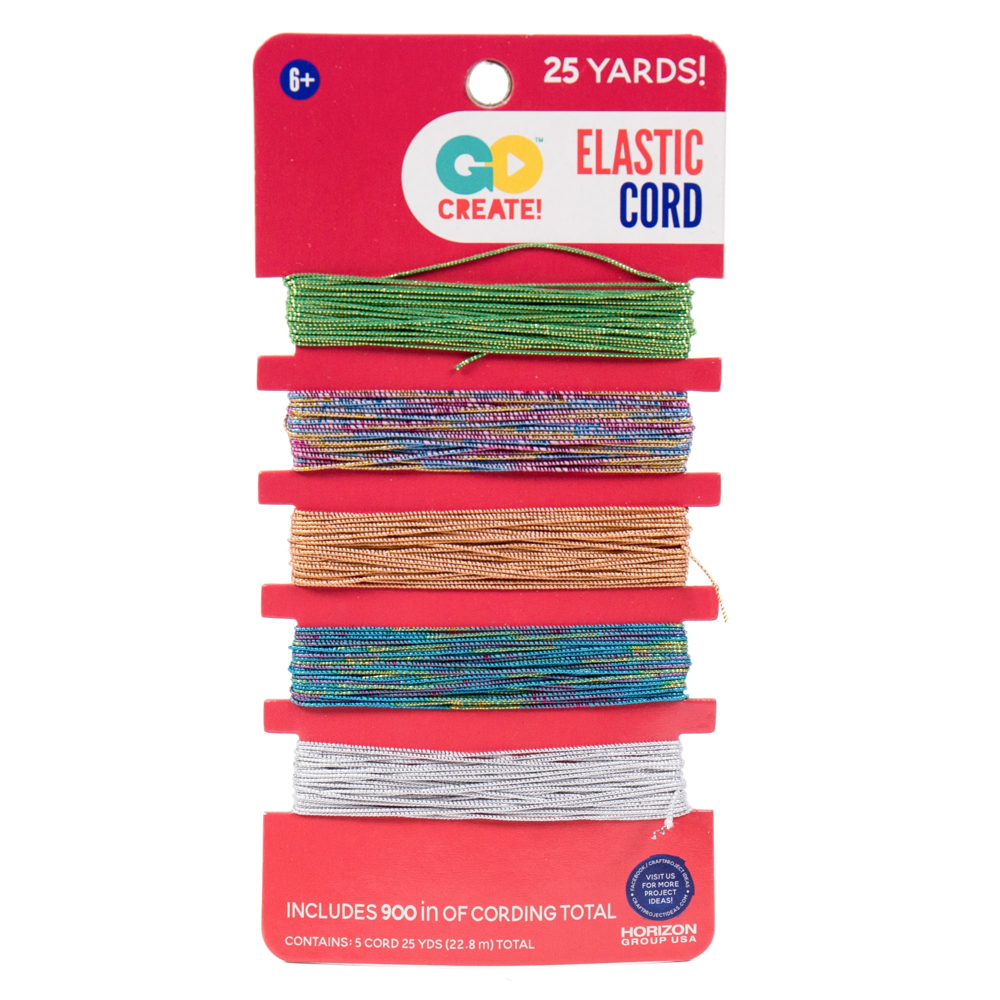 Go Create Sparkly & Colorful Elastic Cords, 25 ft., Multi-Color Cords