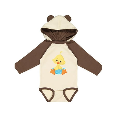 

Inktastic Cute Easter Chick in Blue Easter Egg Gift Baby Boy Long Sleeve Bodysuit