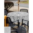 thumbnail image 5 of Outdoor Tablecloth with Umbrella Hole for Patio/Picnic/Party/Camping, Grey Paisley Boho Waterproof Table Cloth Square Cover Washable, Abstract Art Floral Aesthetic (54"x 54"), 5 of 9