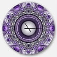 thumbnail image 1 of Designart 'Purple Fractal Pattern with Circles ' Modern wall clock, 1 of 6