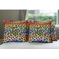 thumbnail image 2 of Ambesonne Leopard Print Throw Pillow Cover Pack of 4, Rainbow Surreal World, 4 Pcs-26" x 16", Orange Multicolor, 2 of 5