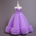 thumbnail image 4 of Vestido de verano para niña, vestido de novia con lentejuelas, vestido de princesa con malla bordada y pontón, 4 of 6