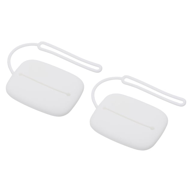 Uxcell Silicone Storage Pouch Mini Key Organizer Bag with Lanyard for Keys Card White 2 Pack