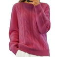 thumbnail image 3 of Women Crewneck Lpng Sleeve Knit Pullover Sweater Top Womens Sweaters Lightweight Sweater Polyester Mens Quarter Zip Sweater Dress Lightweight Sweaters for Men over Sweat Shirts for Men Oversized, 3 of 3