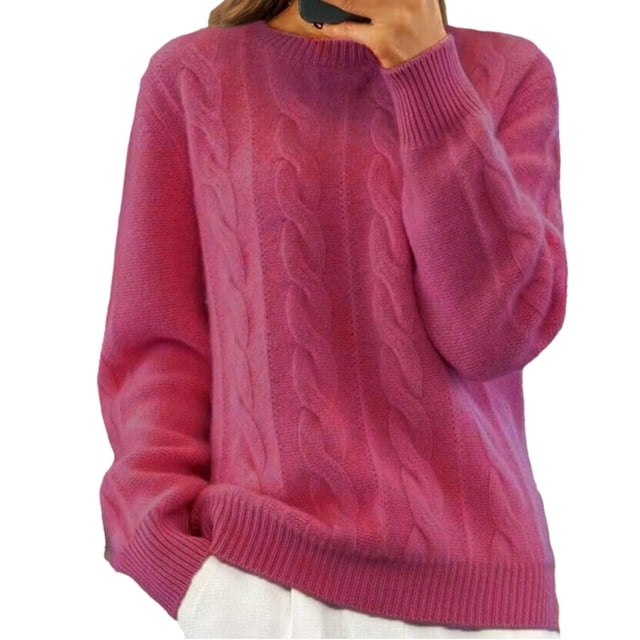 Chandail en Tricot pour Femmes Manches Longues Col Rond Doux Confortable Décontracté Hiver Chaud Col Roulé Mode Confortable