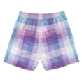 thumbnail image 2 of Checkered Pattern with Blue and Purple Swim Trunks Board Shorts Beach Pants Bathing Bottoms XL, 2 of 8