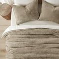 thumbnail image 3 of EVERGRACE Velvet Quilt Set King Size, Luxurious Soft Striped Channel Bedding Set, Lightweight Velvet Comforter for All Season, Oversized Bedspread Coverlet with 2 Matching Shams, Sand Dune, 3 of 8