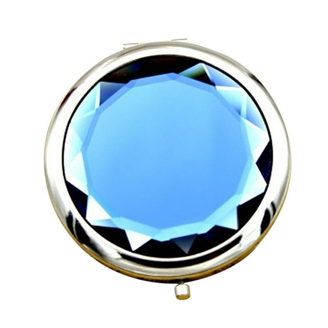 Miroir de Poche Mini Beauté en Cristal pour Femmes et Filles, Mini Miroir de Maquillage Portable Compact Rond Pliant